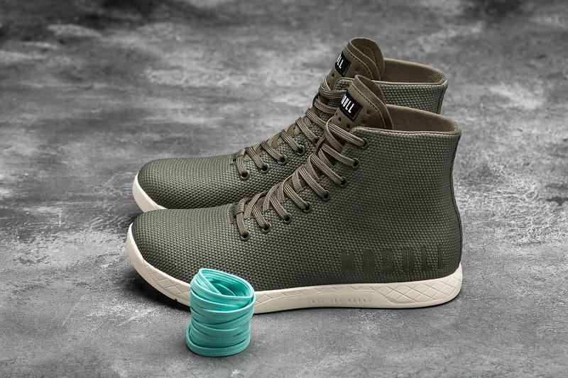 Nobull High-Top Army Ivory Men's Trainers White | USA N1377W
